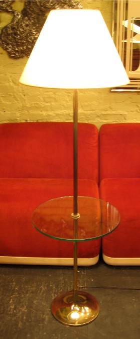 1960s Brass Laurel Lamp Table