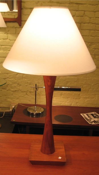 1950s Walnut Table Lamp
