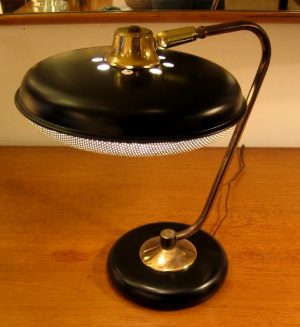 1950s Metal and Brass Task Lamp