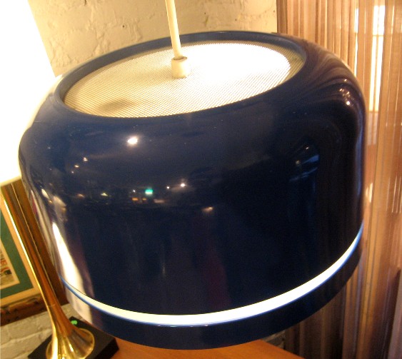 1970s Bright Blue Pendant Lamp by Lightolier