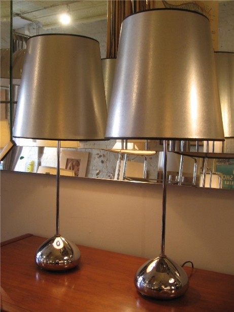 1970s Chrome Table Lamps by Robert Sonneman