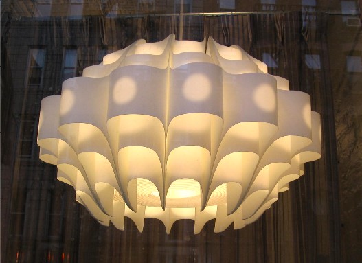 1960's Scandinavian Bent Plastic Pendant Lamp