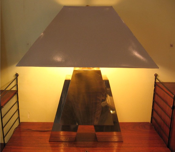 1970's Brass A Shaped Table Lamp