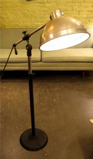 1950s Long Armed Articulating Industrial Floor Lamp