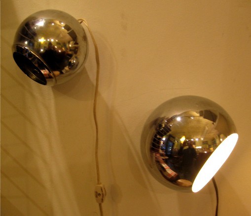 1970s Magnetic Chrome Orb Lamps