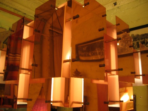 Copper Panel Chandelier by Robert Sonneman