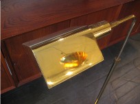 Brass Floor Lamp with Triangular Canopy