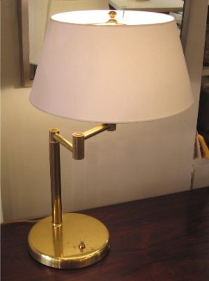 Brass Swing Arm Lamp attributed to Nessen