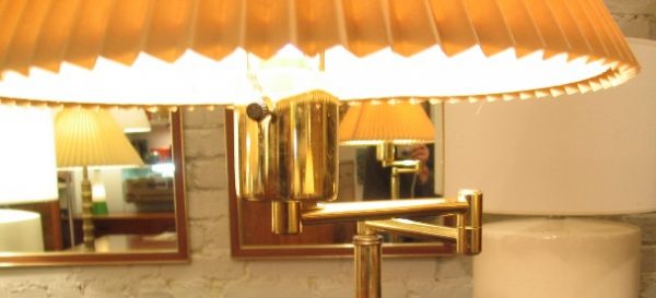 Brass Swing Arm Nessen Style Floor Lamp