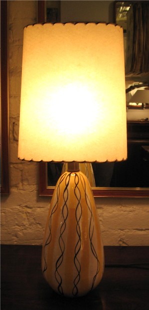 Ceramic Lamp with Squiggle Design from Italy