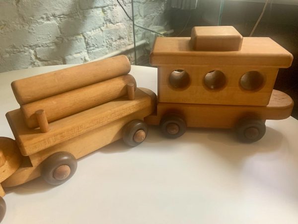 Vintage Four Car Wooden Train by Yensho