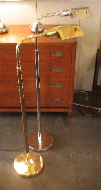 Brass & Chrome Pharmacy Lamp with Tent Shade