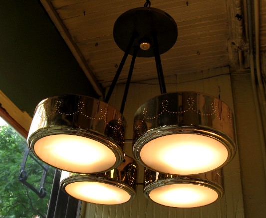 Ceiling Mounted Perforated Brass Lamp
