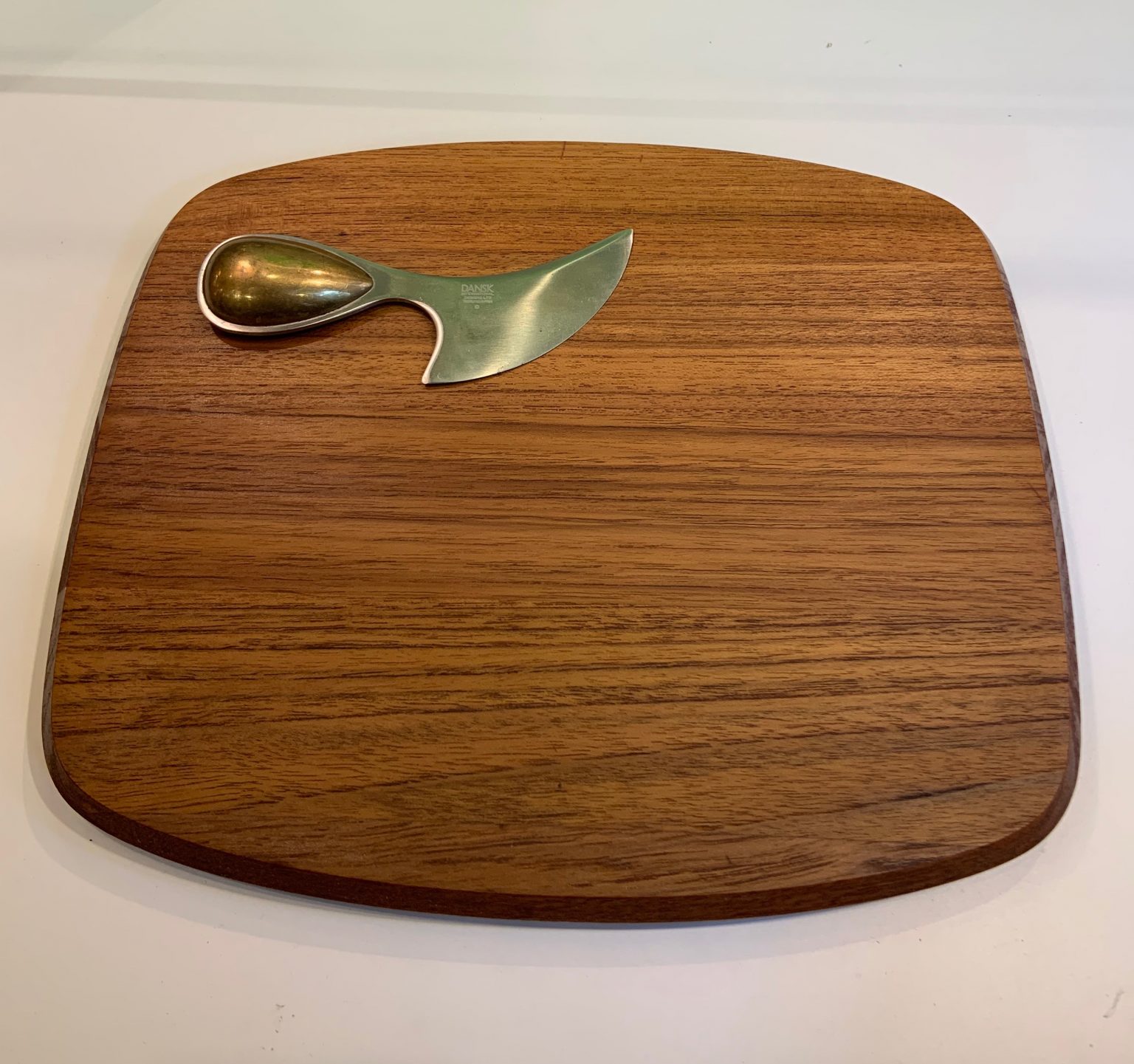 Teak Cheese Board with Knife by Vivianna Torun, Dansk, Denmark 1970s