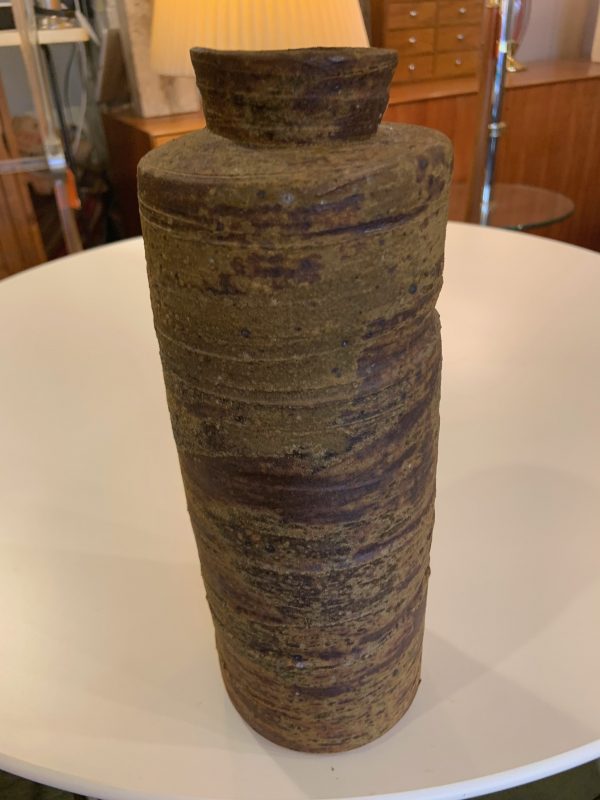 Tall Cylinder Vase with Borax Glaze Finish