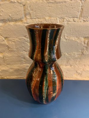 Large Ceramic Studio Vase with Stripes