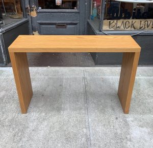 Small Oak Console Table From the 1970s