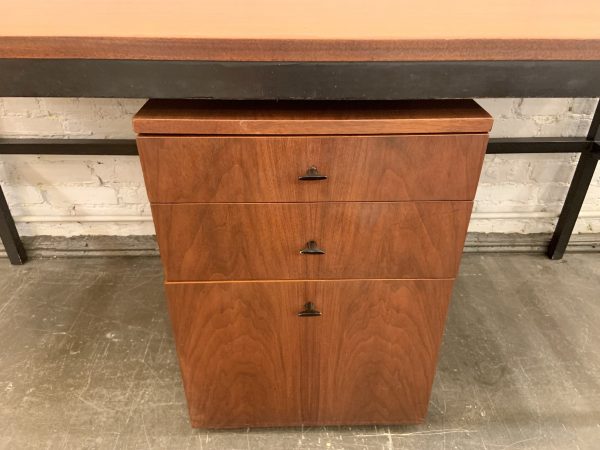 Milo Baughman for Directional Mid Century Long Desk with File Cabinet