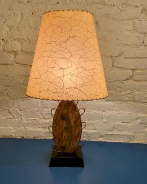 Yasha Heifetz Cerused Oak & Brass Table Lamp