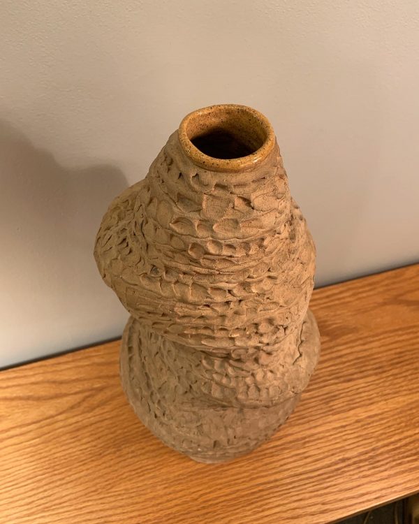 Large Studio Vase with Pinch Decor