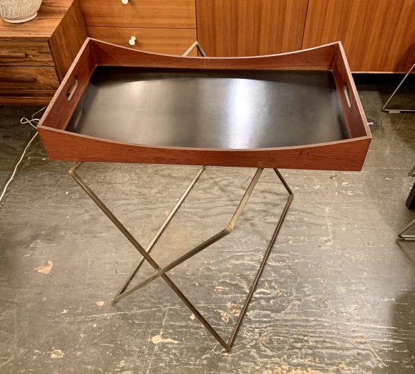 Teak and Metal Serving Stand