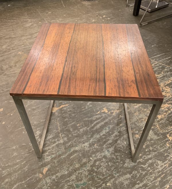 Small Side Table of Brazilian Rosewood & Steel