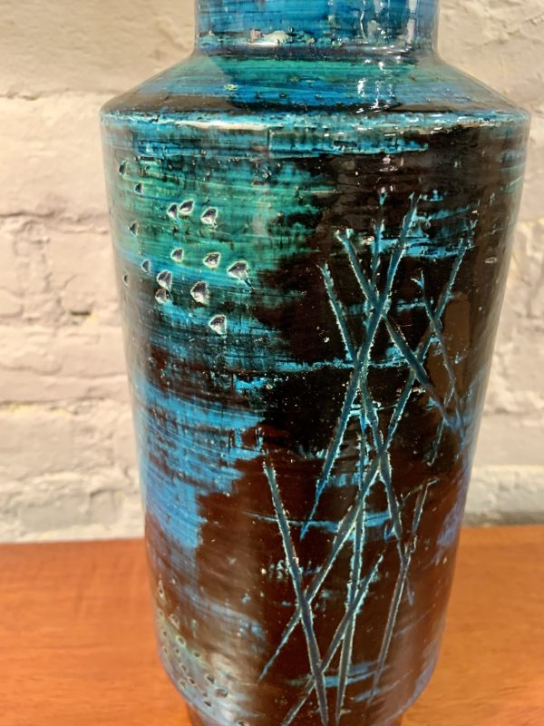 Large Rimini Blue Vase by Aldo Londi for Bitossi