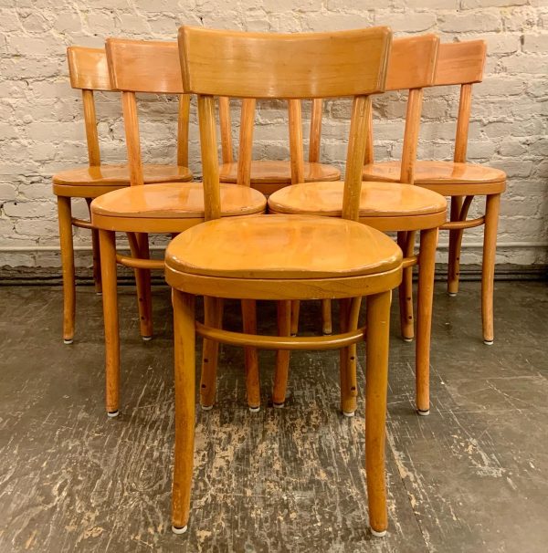 Curly Maple Bentwood Chairs by Thonet from the 1960s