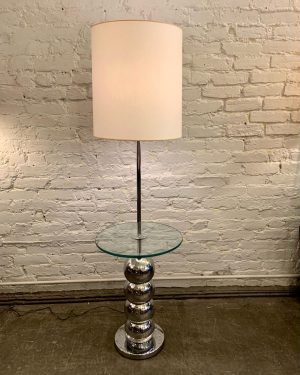 Chrome Ball Floor Lamp with Table by George Kovacs