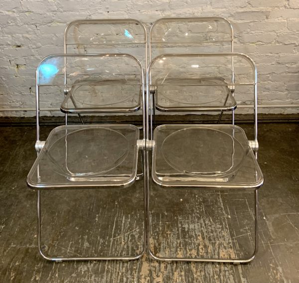 Set of Four Plia Chairs by Giancarlo Piretti for Ana Castelli