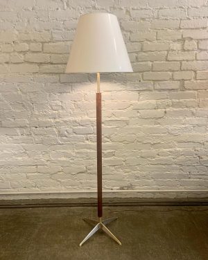 Mahogany, Brass, Aluminum Floor Lamp from the 1950s