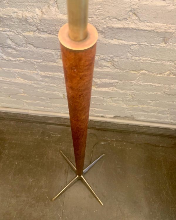 Mahogany, Brass, Aluminum Floor Lamp from the 1950s
