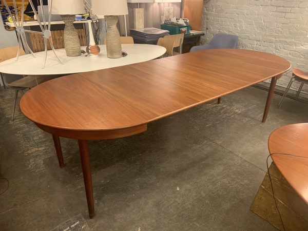 Round Teak Extension Dining Table from Denmark