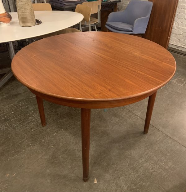 Round Teak Extension Dining Table from Denmark
