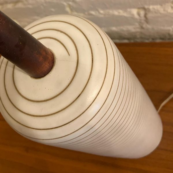 Jane & Gordon Martz Ceramic Lamp with Incised Swirl Decor