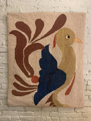 Hand Woven Loop Area Rug from the 1950s