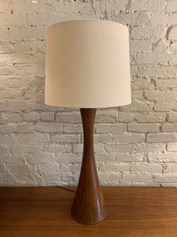 Mel Smilow Turned Walnut Hourglass Lamp from the 1950s