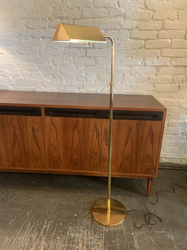 1970s Brass Pharmacy Style Floor Lamp attr. Chapman