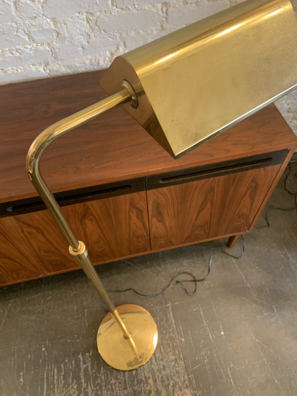 1970s Brass Pharmacy Style Floor Lamp attr. Chapman