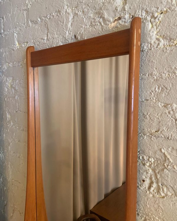 Teak Wall Mirror & Shelf by Jansen Spejle