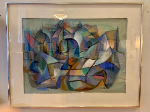 Signed Framed Expressionist Pastel from 1960