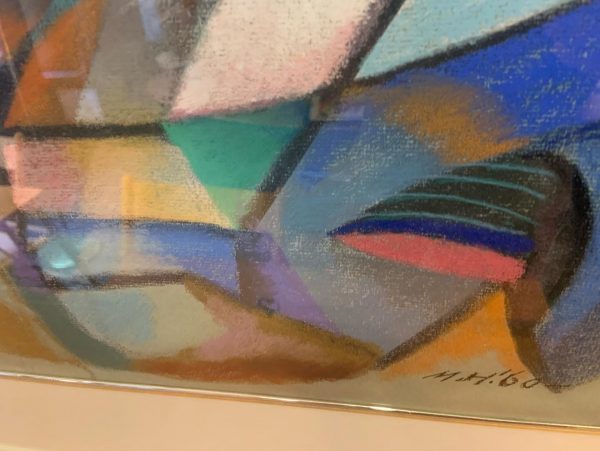 Signed Framed Expressionist Pastel from 1960