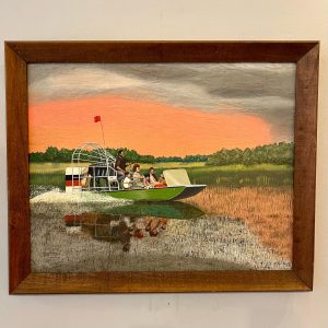 Airboat in the Bayou Folk Art Painting