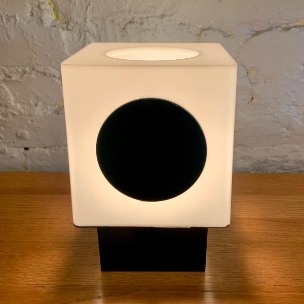 Cube with Circles Table Lamp from the 1970s