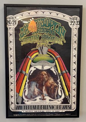 Framed Vintage Bill Graham Presents Janice Joplin Poster 1969