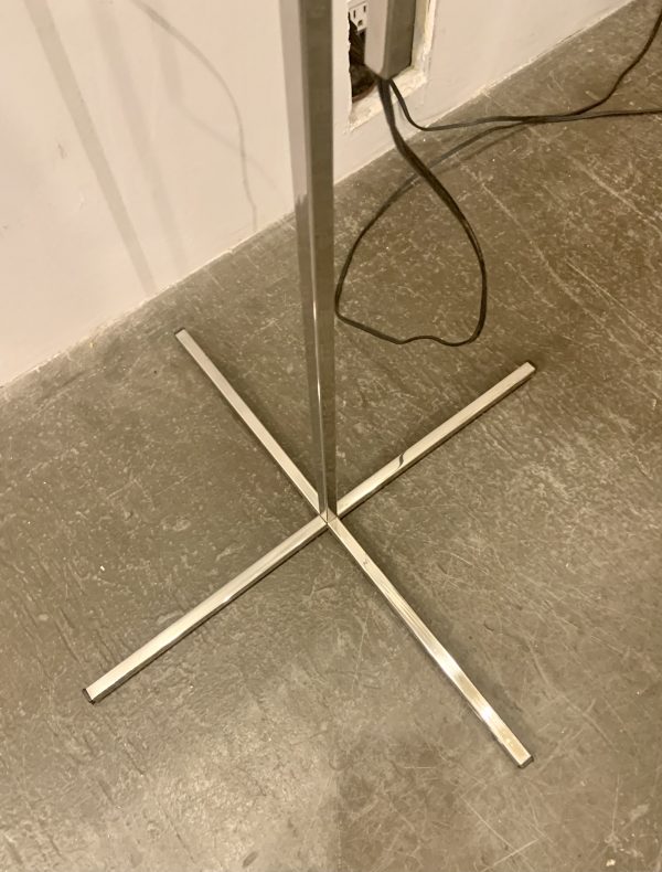 Adjustable Chrome and Walnut Floor Lamp by Hans Eichenberger, 1960