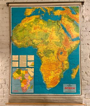 1970s Pull Down Teaching Map of Africa