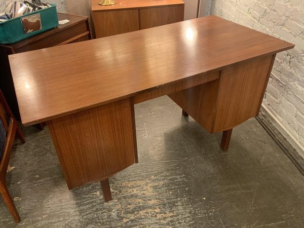 Danish Teak Desk with Rosewood Pull-Out Writing Tables