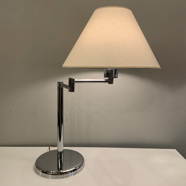 Chrome Swing Arm Table Lamp by Robert Sonneman
