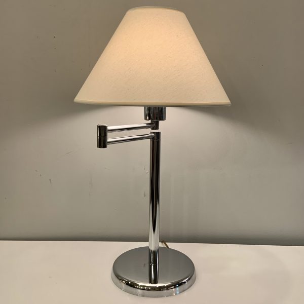 Chrome Swing Arm Table Lamp by Robert Sonneman